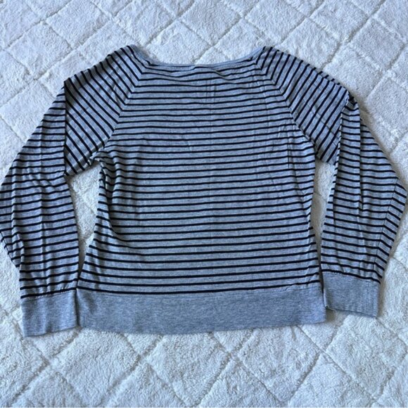Victoria’s Secret PINK | Grey & Black Long Sleeve Striped Slouch | Size Small - Picture 3 of 8